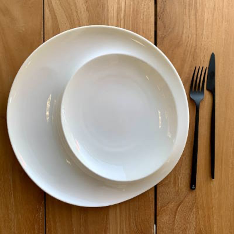 25 5 Cm Essentia Magnesium Eclipse Plato de presentación redondo en porcelana Set 2 Pzss
