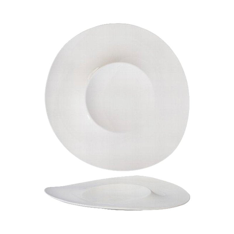 26 5 Cm Essentia Magnesium Orbit Round Presentation Plate In Porcelain Set 2 Pcs