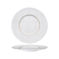 29 Cm Essentia Ligne D Or Flat Plate in Porcelain Set 6 Pcs