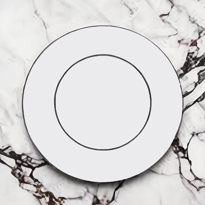 29 Cm Essentia Ligne Noir Assiette Plate en Porcelaine Set 6 Pcs