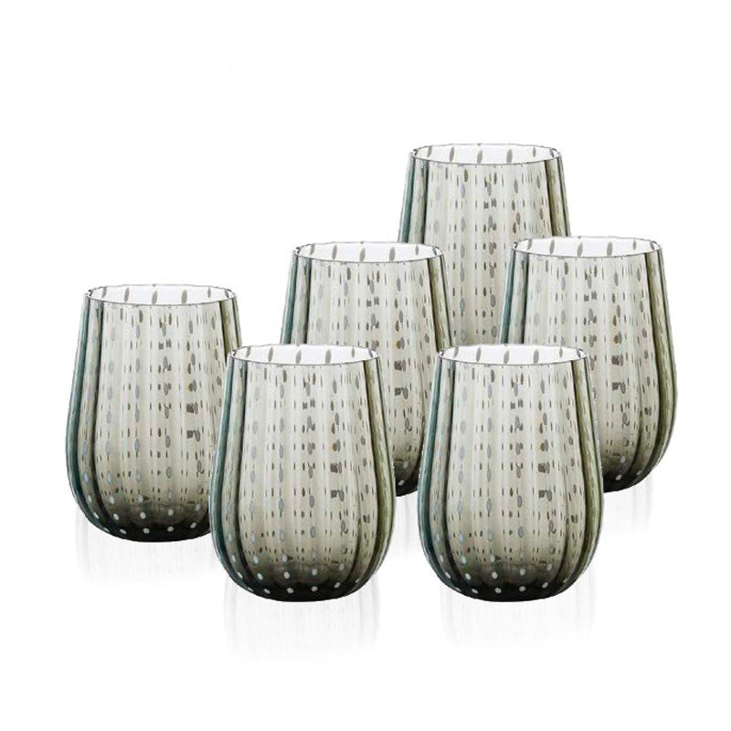 40 Cl Goccia Wasserglas aus Glas - Set mit 6 Stück