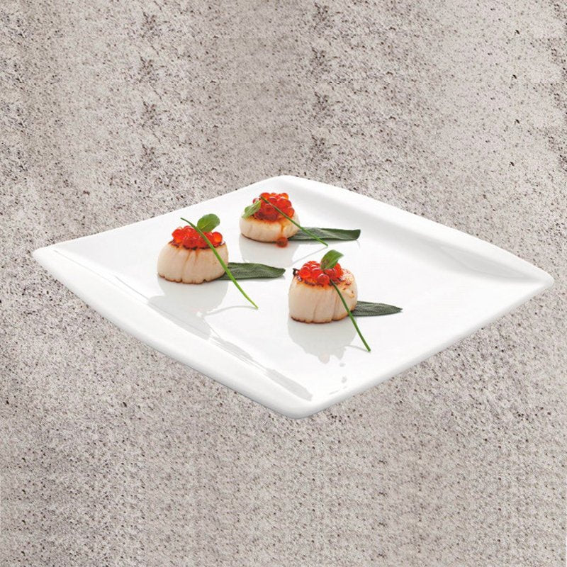 24X24 Cm Gural Porselen Napoli Assiette plate en porcelaine Set 12 Pcs