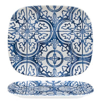 29X24 5 Cm Tognana Seaside Plato Bandeja Rectangular en Porcelana Set 6 Pzs