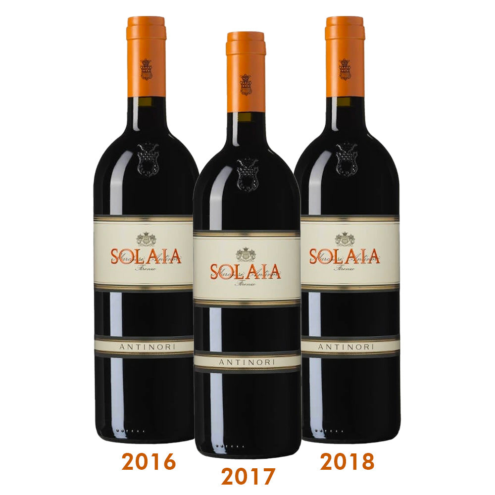 Solaia Verticale Toscana Igt 2016 2017 2018 Cantine Marchesi Antinori Set 3 Bottiglie