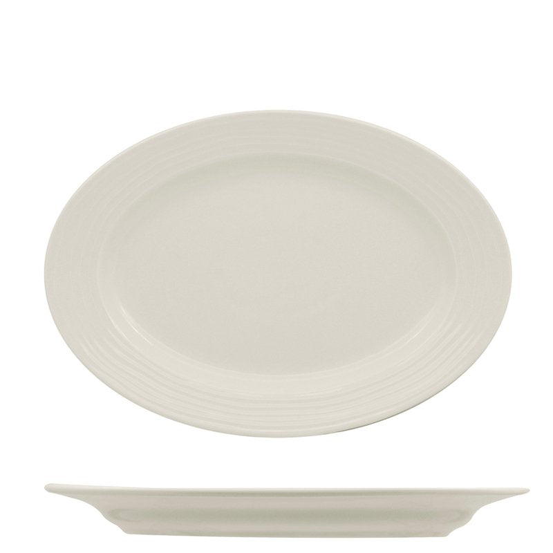 26X18 Cm Ariane Eclipse Oval Serving Platter In Porcelain Set 12 pcs