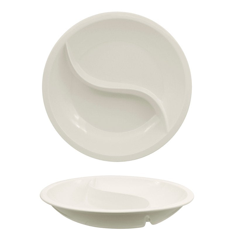 34 Cm Ariane Buffet Serveerplateau met twee vakken in porselein Set 4 stuks