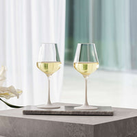 38 cl - Villeroy & Boch Manufacture Rock Blanc Calice Vino Bianco In Vetro Cristallino - Set 4 Pz