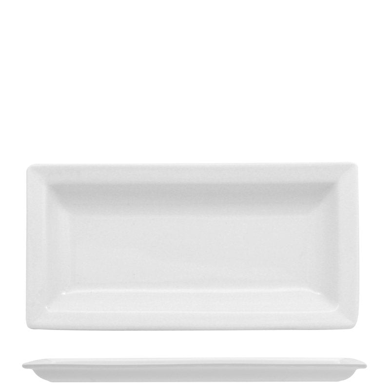 17.8x8.7 cm Lioness Justwhite rectangular presentation plate in porcelain set of 6