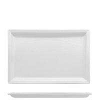 27X18 Cm Lioness Justwhite Plato de presentación rectangular en porcelana Set 4 Pzss