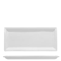 31X13 7 Cm Lioness Justwhite Rectangular Presentation Plate in Porcelain Set 4 Pcs
