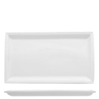 31X18 Cm Lioness Justwhite Plato Bandeja Rectangular en Porcelana Set 3 Pzs
