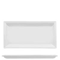 27X14 Cm Lioness Justwhite Bandeja de servicio rectangular en porcelana Set 6 Pzss