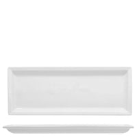 36X14 Cm Lioness Justwhite Rectangular Presentation Plate in Porcelain Set of 4 Pcs