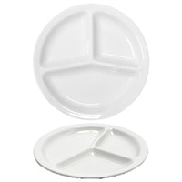 30 Cm Saturnia Tris Plato Bandeja Redondo en Porcelana Set 6 Pzs