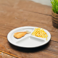30 Cm Saturnia Tris Plato Bandeja Redondo en Porcelana Set 6 Pzs