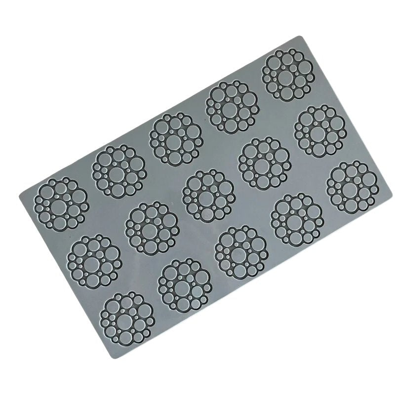 15 Forme Pavoni Circles 2 Stampo Decorazioni Fiori In Silicone