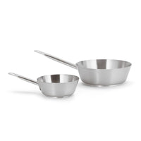Paderno Series 1100 Grand Gourmet lage conische braadpan met handgreep in roestvrij staal
