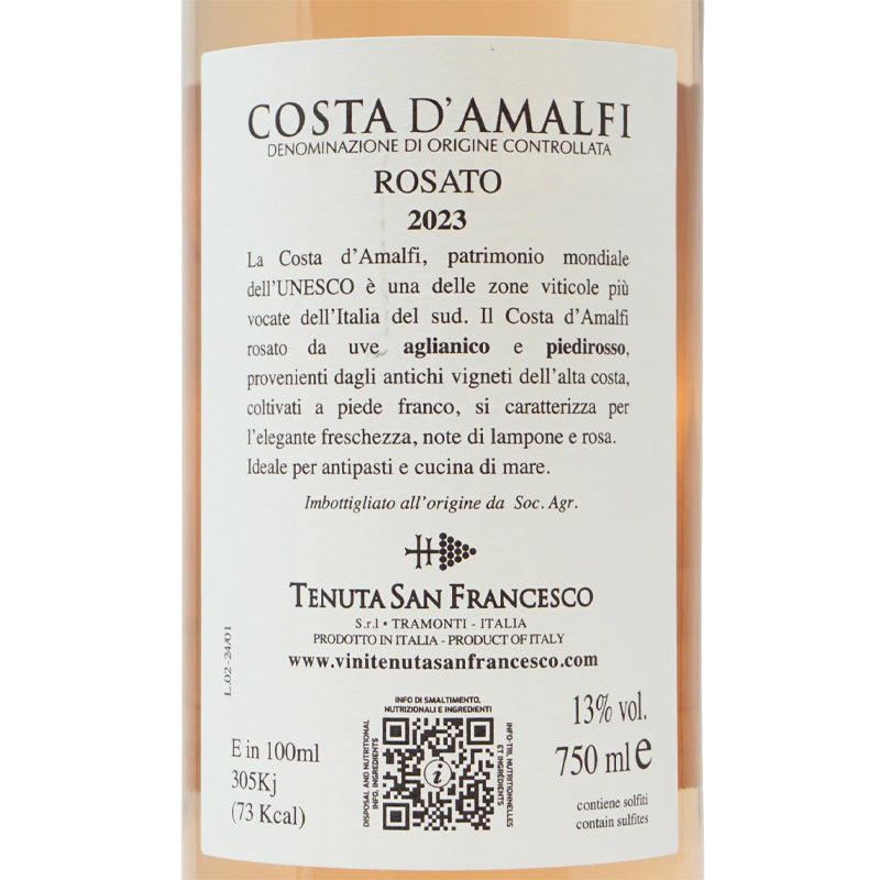 Rosato San Francesco Costa D Amalfi Doc 2023 Tenuta San Francesco