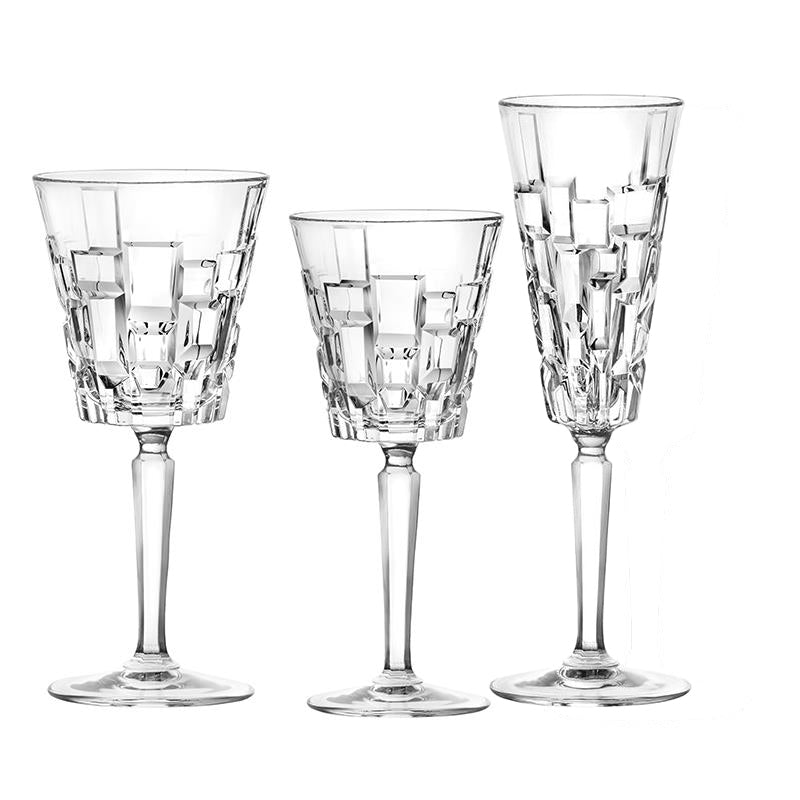 Rcr Cristalleria Italiana Etna Set Copas En Vidrio Luxion Set 18 Pz
