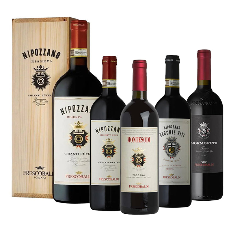 Castello Di Nipozzano Tasting Cantina Frescobaldi Set of 5 Bottles