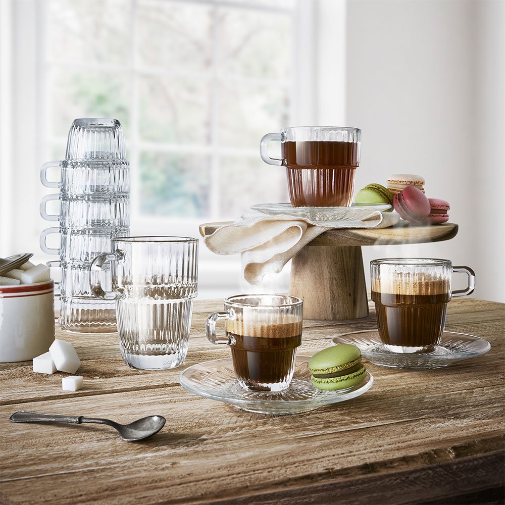 8.9 cl - Bormioli Rocco Barshine Taza de Café Espresso De Vidrio Set de 12 Pzas