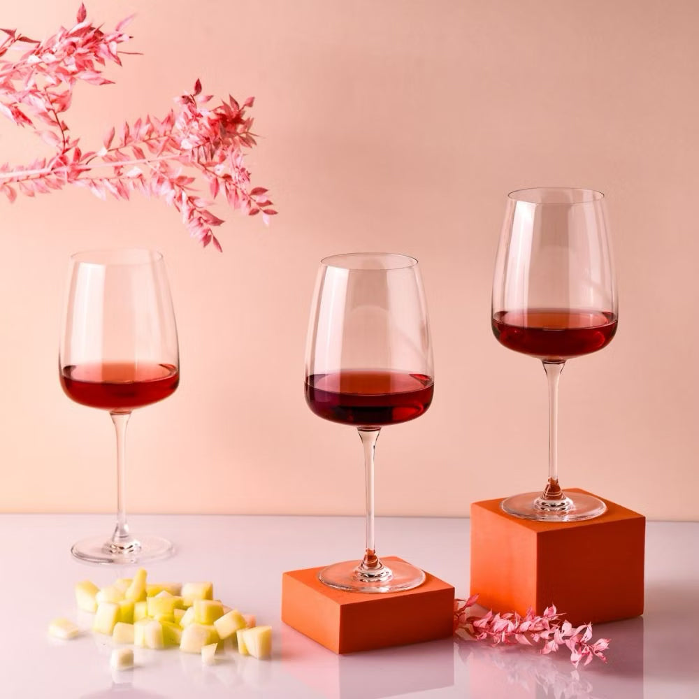 75 cl - Krosno Modern Rotweinglas Aus Klangvollem Glas Set mit 4 Stück