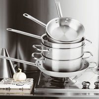 Paderno Series 2500 3-Ply Casseruola Bassa Bombè Con Manico In Acciaio Inox