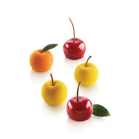 15 Vormen - Silikomart Appel Kers En Perzik 30 Realistische Fruit Dessertvorm In Silicone Uitsteker Inbegrepen