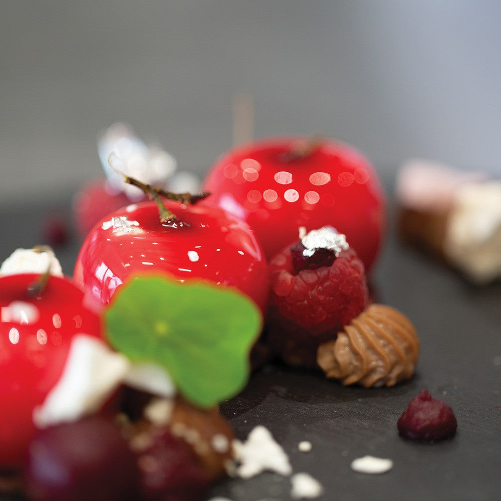 15 Vormen - Silikomart Appel Kers En Perzik 30 Realistische Fruit Dessertvorm In Silicone Uitsteker Inbegrepen