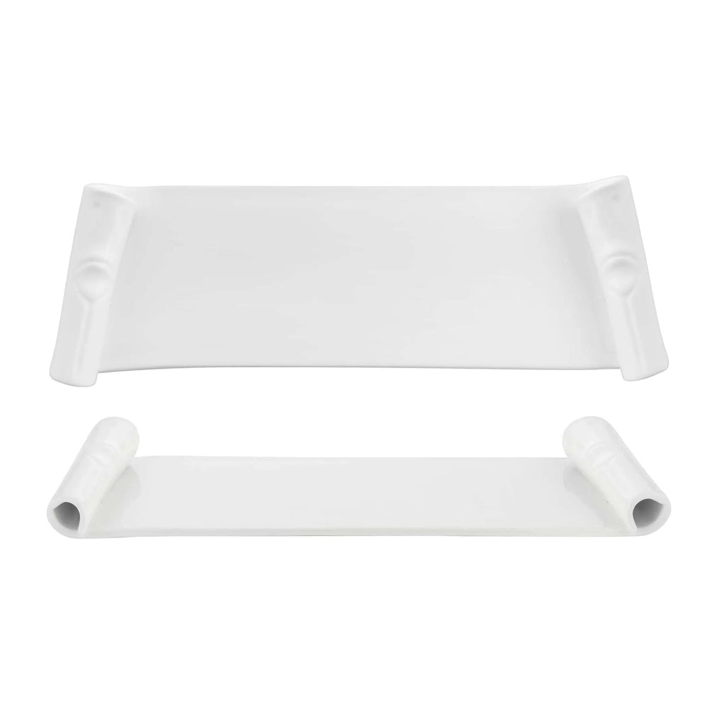 49x16 cm - Pergamena Trapezium Presentatiebord in Porselein Set van 2 Stuks