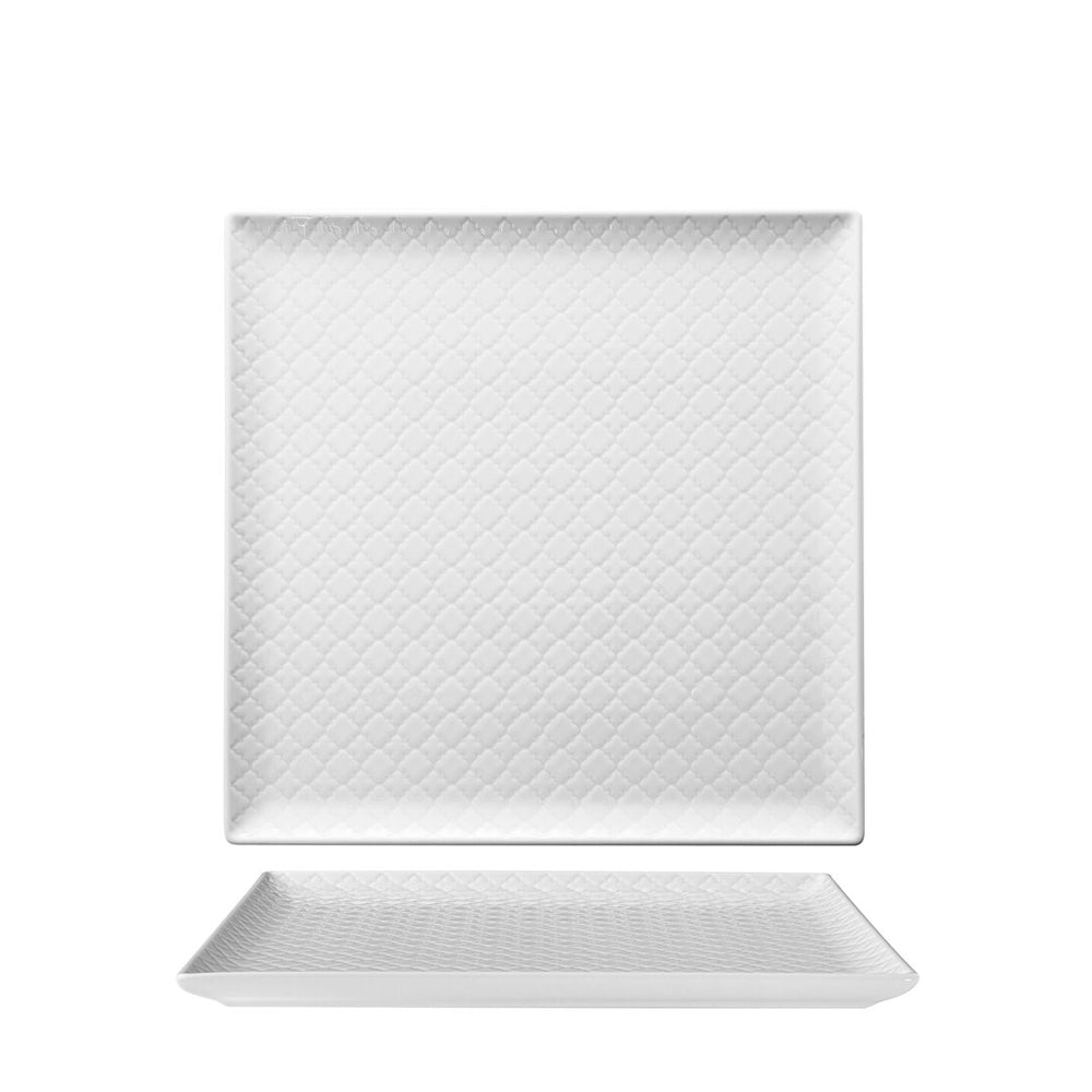 25.5X25.5 cm - Marrakesh Plat Bord Quadrato Gedecoreerd In Porselein Set 6 stuks