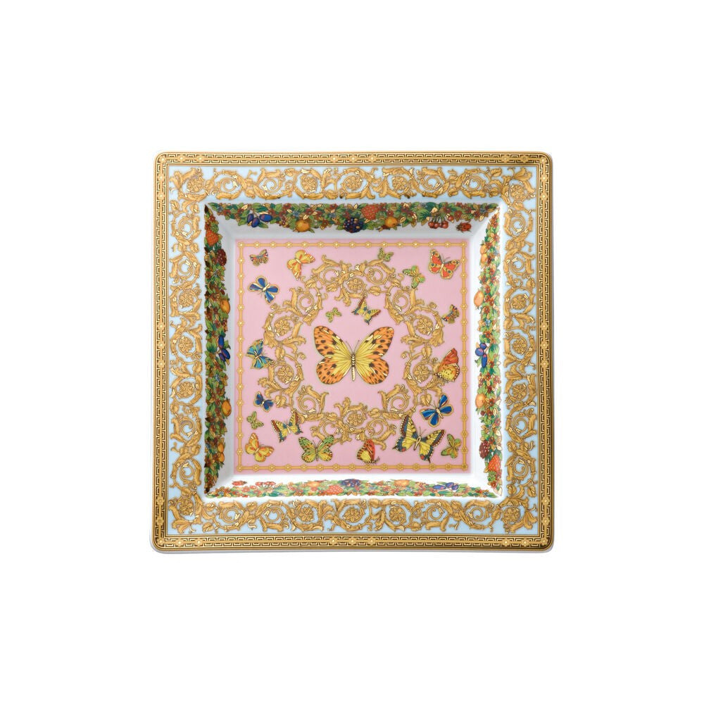 22 cm - Versace Le Jardin de Versace Coppetta Svuotatasche Quadrata In Porcellana