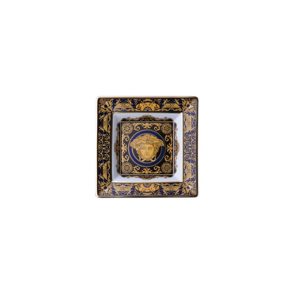 14 cm - Versace Medusa Coppetta Svuotatasche Quadrata In Porcellana
