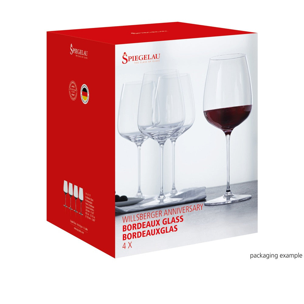 67.5 cl - Spiegelau Willsberger Anniversary Bordeaux Red Wine Glass in Crystal Glass - Set of 4 Pcs