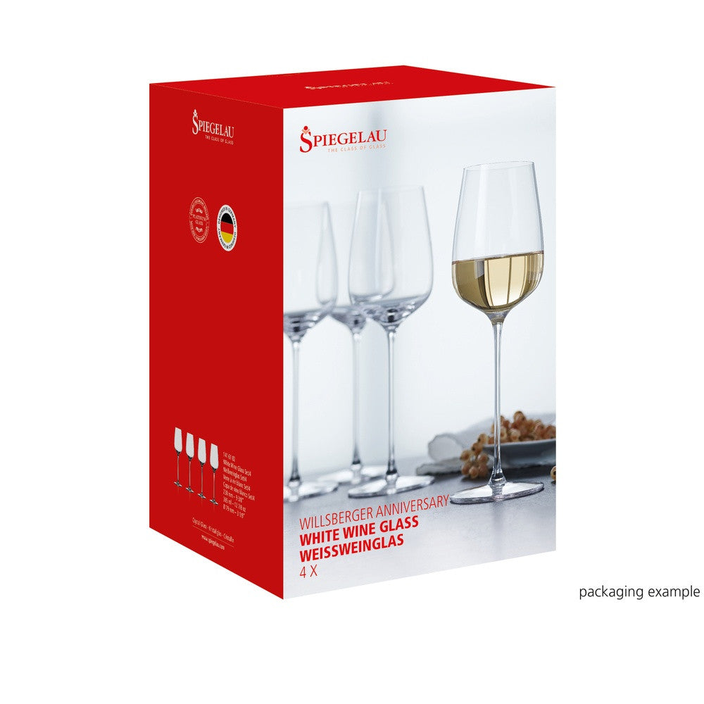 37.8 cl - Spiegelau Willsberger Anniversary Copa de Vino Blanco en Vidrio Cristalino - Set de 4 Pzs