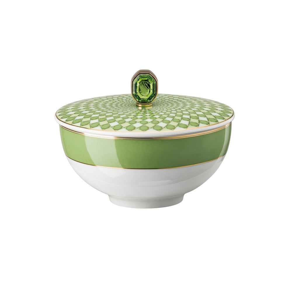 34 cl - Swarovski x Rosenthal Signum Bol à riz avec couvercle en porcelaine