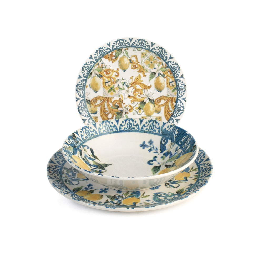 H&H Coupe Sicily Tafelservice Aus Steinzeug - Set mit 18 Stück