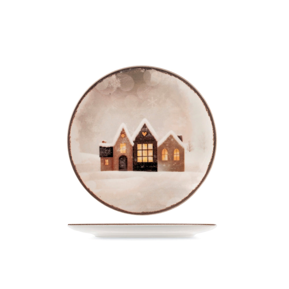 H&H Cinnamon Glows Christmas Dinnerware Set In Stoneware Set of 18 Pcs
