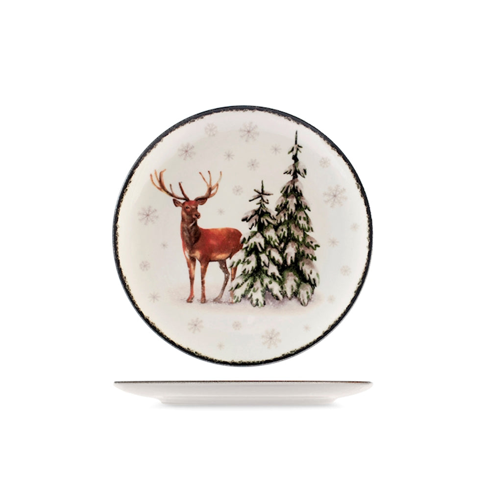 H&H Coupe Wild Spirits Service de table à décor de Noël en grès set de 18 pièces