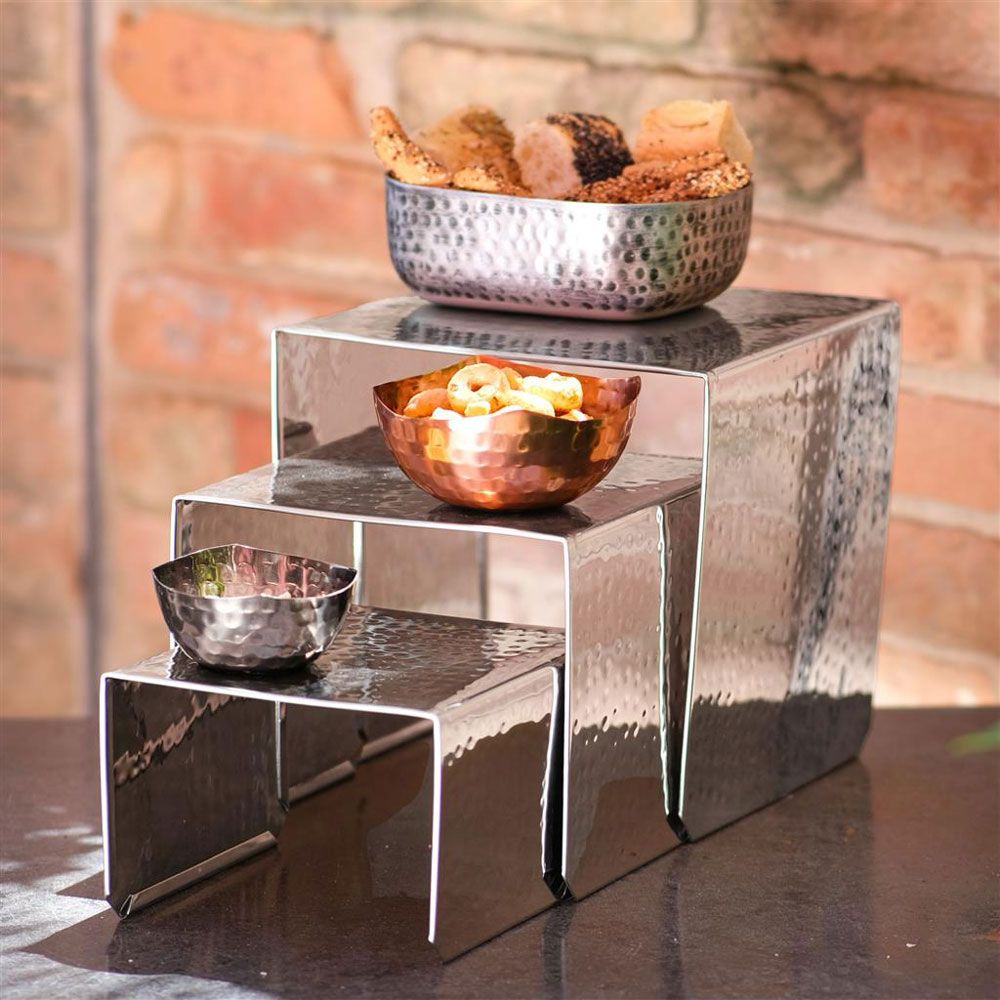 8.5 cm - Portofino Bol En Acero Martillado