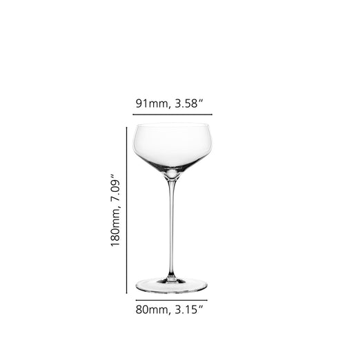 23.8 cl - Spiegelau Hi-Lite Coupette Cocktailglas In Glas - Set van 2 Stuks