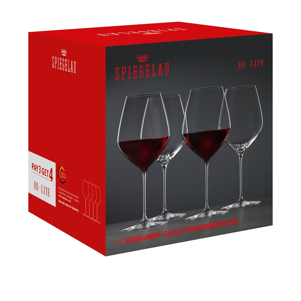 73.4 cl - Spiegelau Hi-Lite Copa Vino Burgundy En Vidrio - Set de 4 Piezas