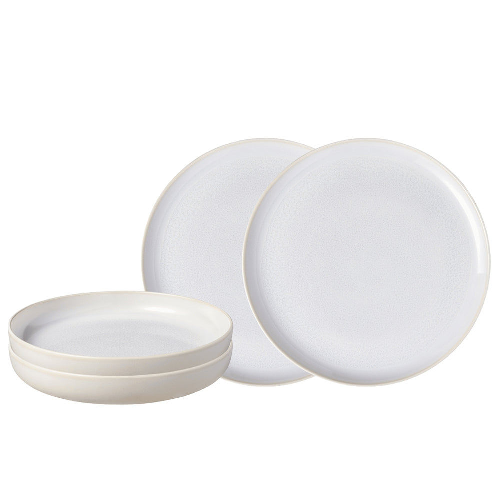 Villeroy & Boch Crafted Cotton Service de Table en Porcelaine - Lot de 4 Pcs