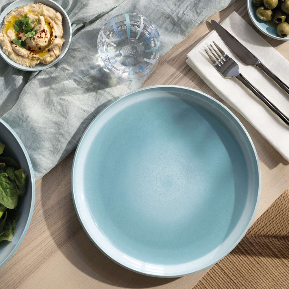 27.1 cm - Villeroy & Boch Perlemor Aqua Plat bord van premium porselein - Set van 6 st