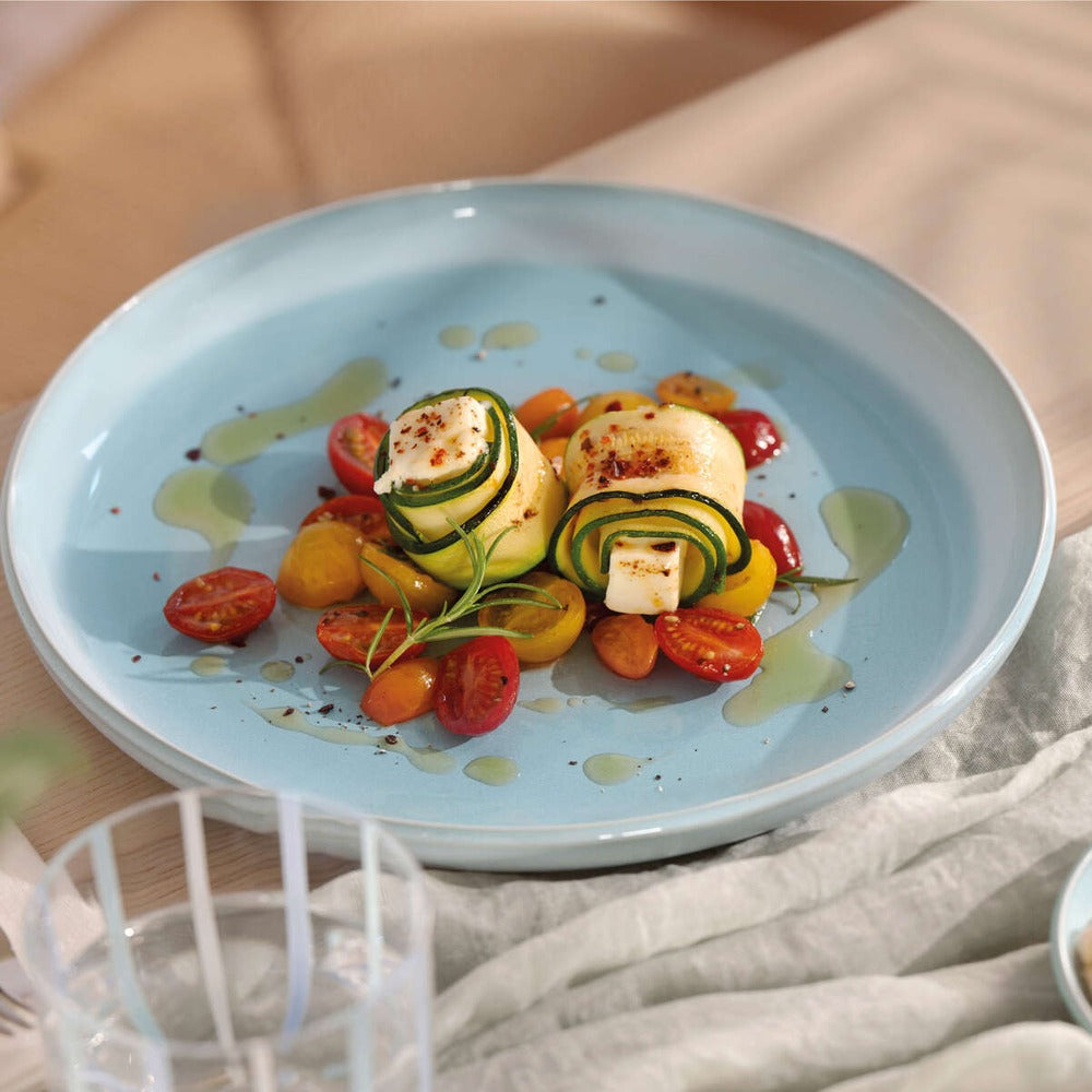 27.1 cm - Villeroy & Boch Perlemor Aqua Plat bord van premium porselein - Set van 6 st