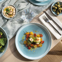 27.1 cm - Villeroy & Boch Perlemor Aqua Plat bord van premium porselein - Set van 6 st