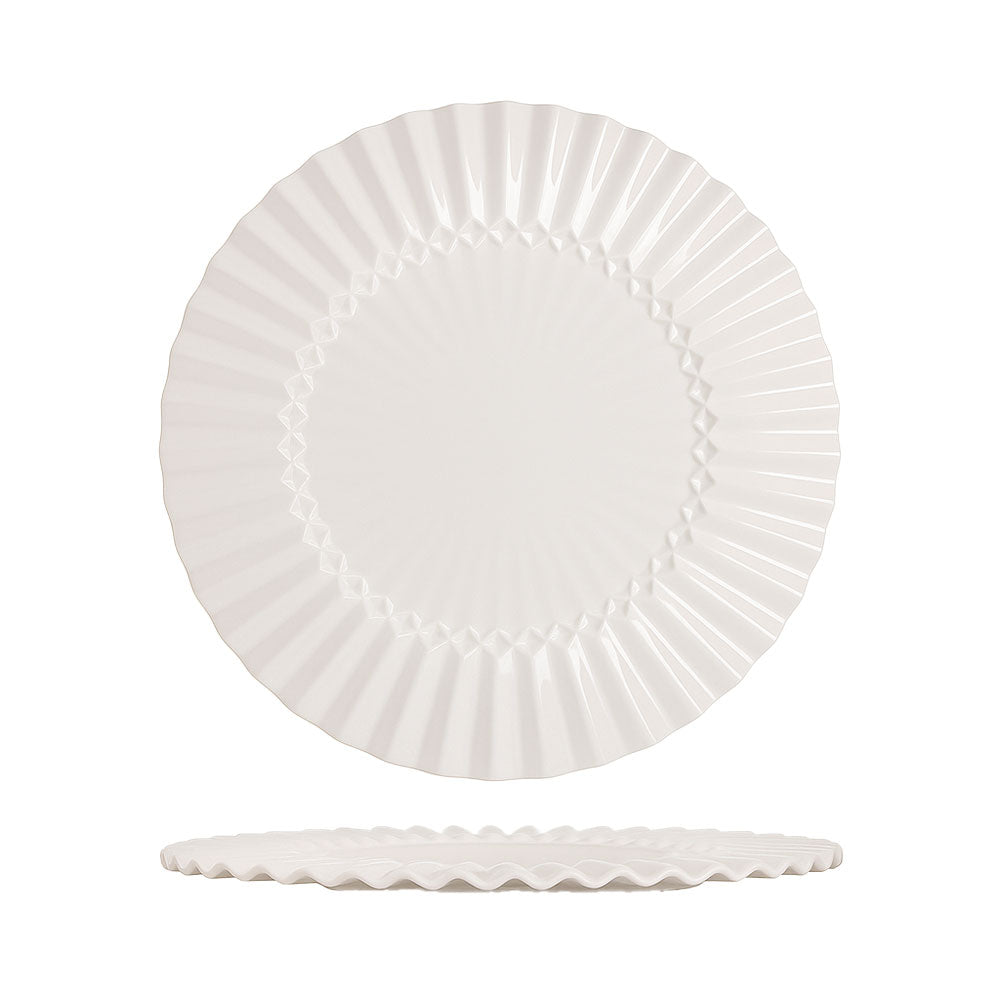33.2 cm Essentia Magnesium Stripes Präsentationsteller aus Porzellan Set 2 Stk