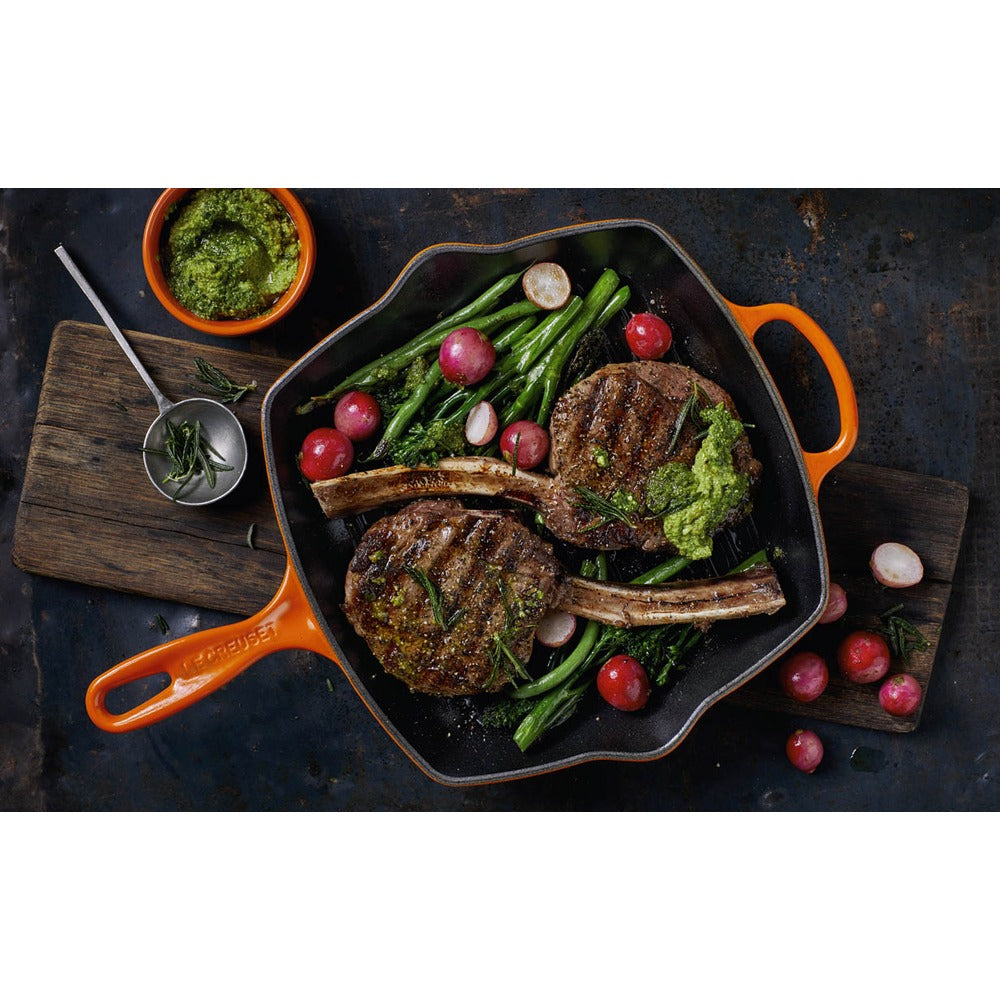 26 cm - Le Creuset Evolution quadratische Grillpfanne aus glasiertem Gusseisen