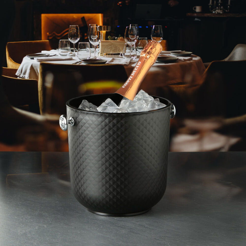 Ø 20 x h 20.5 cm - Mc Ristorazione Diamante Cubeta champagne de polipropileno