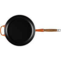 28 cm - Le Creuset Evolution shallow pan in vitrified cast iron with wooden handle